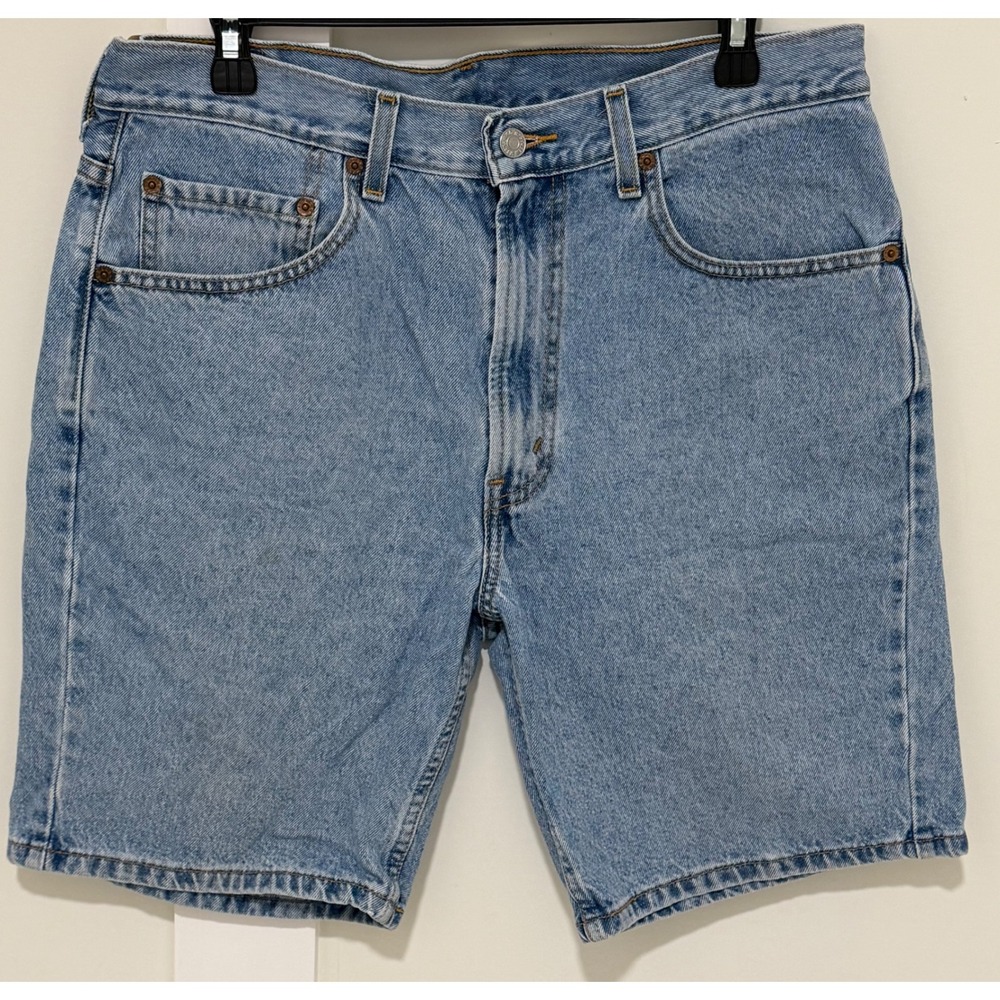 Levis 505 Regular Fit Denim Shorts Mens 34 Light Wash Blue Cotton Jeans Shorts